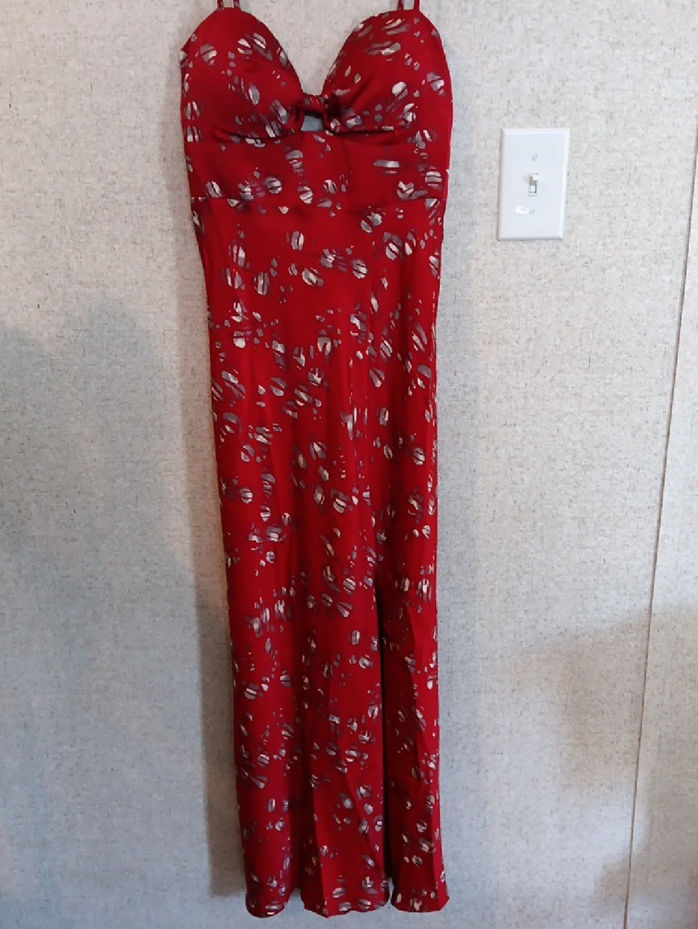 Saints + Secrets - Red Floral Maxi Dress with Sweetheart Neckline Size M